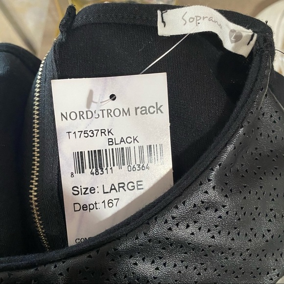 Soprano Black Leater Collar Blouse - Picture 2 of 4